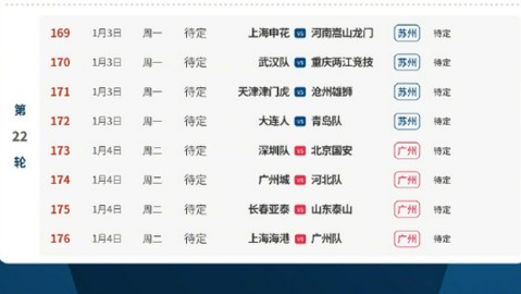 2022中超第二阶段赛程概览