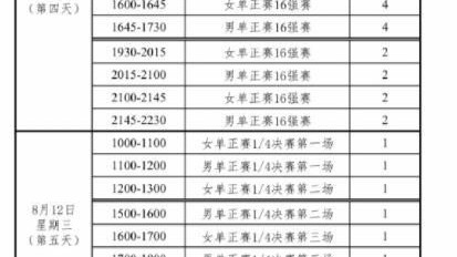 2024年巴黎奥运会赛事时间表完整版