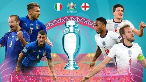 2020欧洲杯（实际于2021年7月11日举行）决赛，意大利与英格兰在伦敦温布利球场120分钟战成1-1平，点球大战意大利3-2获胜，总比分4-3夺得冠军